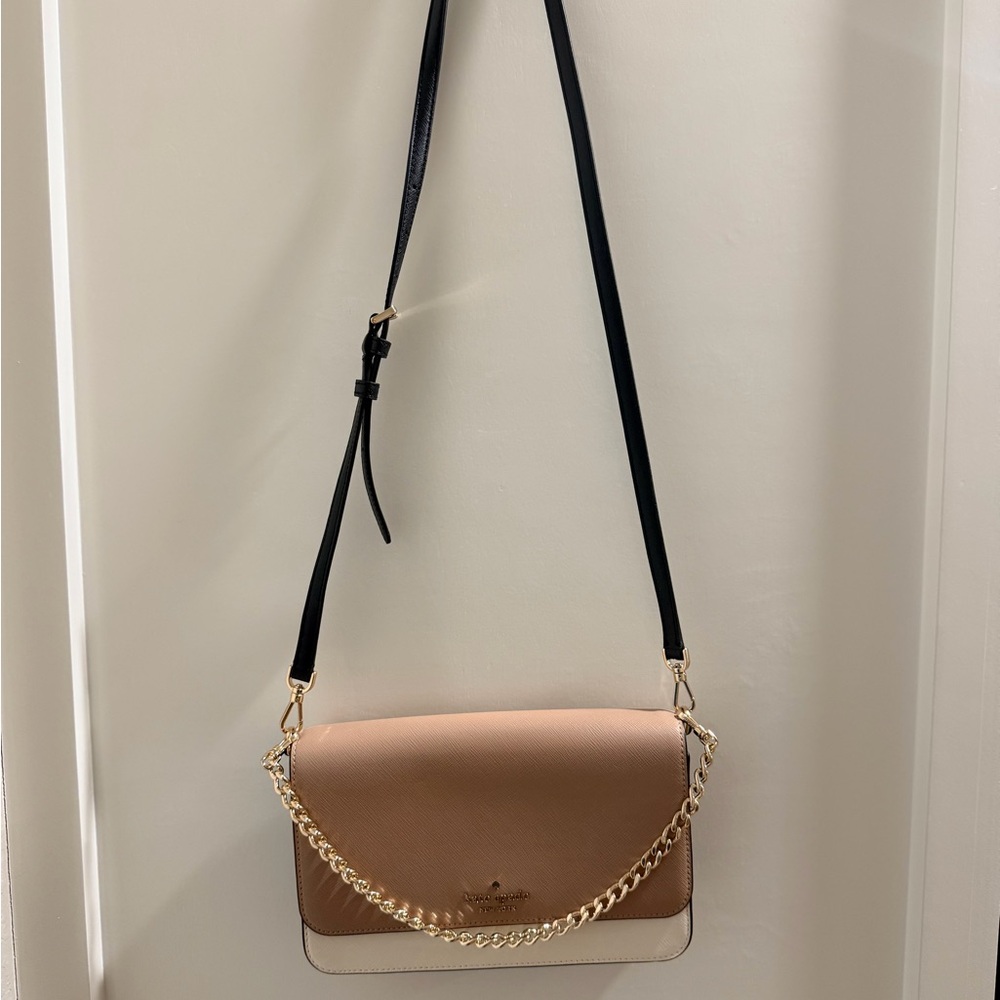 Kate Spade Tan Crossbody Bag with Gold Chain